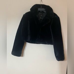 Forever 21 Plush Cropped Coat